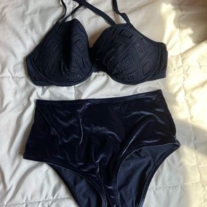 Blue velvet aerie swimsuit